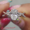 infinity daisy floral oval shaped lab diamond engagement ring in 18k white gold-FD9986R Website 720