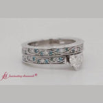 Load and play video in Gallery viewer, Antique Filigree Heart Diamond Bridal Ring Set
