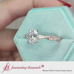 Load and play video in Gallery viewer, Oval Shaped Twisted Vine Delicate Engagement Ring
