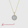 Load and play video in Gallery viewer, 1-carat-double-halo-diamond-round-pendant-necklace-in-yellow-gold-fdpd1190-video