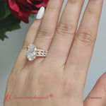 Load and play video in Gallery viewer, 3 Row Lab-Created Emerald Cut Big Engagement Ring