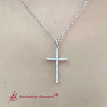 Load and play video in Gallery viewer, simple-diamond-cross-pendant-in-white-gold-fdpd10797-720