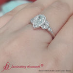 Load and play video in Gallery viewer, leavespearshapedhalodiamondengagementringin14kwhitegold-FD9827-2000