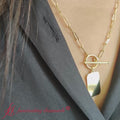 Thumbnail 1 - 18-inch-paperclip-tag-toggle-necklace-in-yellow-gold-fdrc11051-fancyvideo