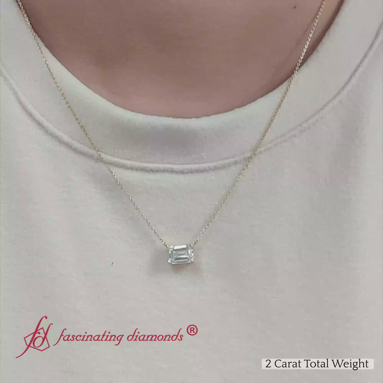 2-carat-east-west-lab-diamond-pendant-emerald-cut-in-yellow-gold-fdpd10700-video