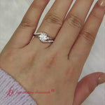 Load and play video in Gallery viewer, 2 Tone 3 Stone Diamond Swirl Ring
