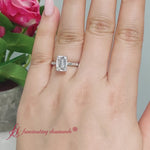 Load and play video in Gallery viewer, Emerald Cut Baguette Thin Band Engagement Ring

