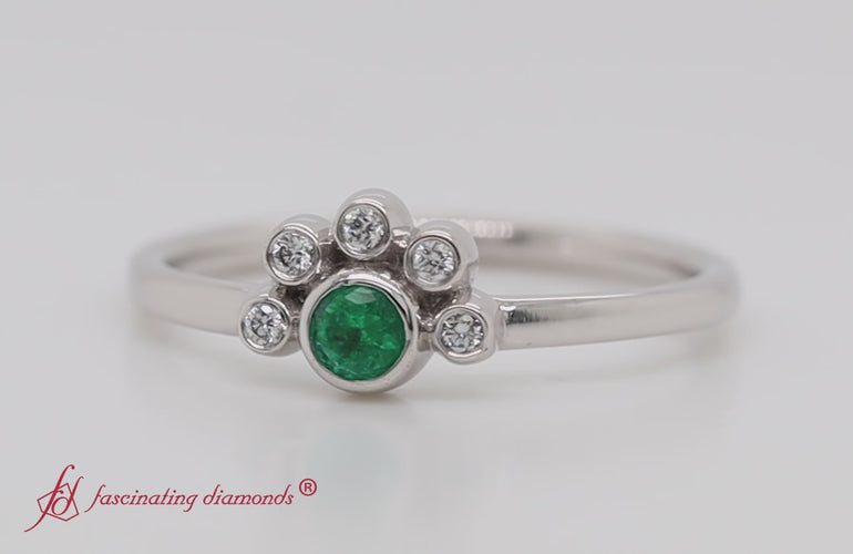 bezel-set-emerald-stacking-promise-ring-in-white-gold-fd72035-video