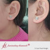 2 Carat Oval Shaped Basket Stud Earring With Lab Diamond In 14K White Gold-FDEAR10411OV-2.00 CT-2000