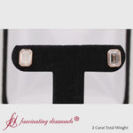 Load and play video in Gallery viewer, 2-carat-emerald-diamond-bezel-stud-earring-in-rose-gold-fdear10516em-2-ct
