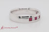 Load and play video in Gallery viewer, channel-set-princess-cut-diamond-band-for-men-with-ruby-in-14k-white-gold-fdmr1097-1000