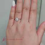 Load and play video in Gallery viewer, Round Cut Thin Setting Hidden Halo Diamond Ring
