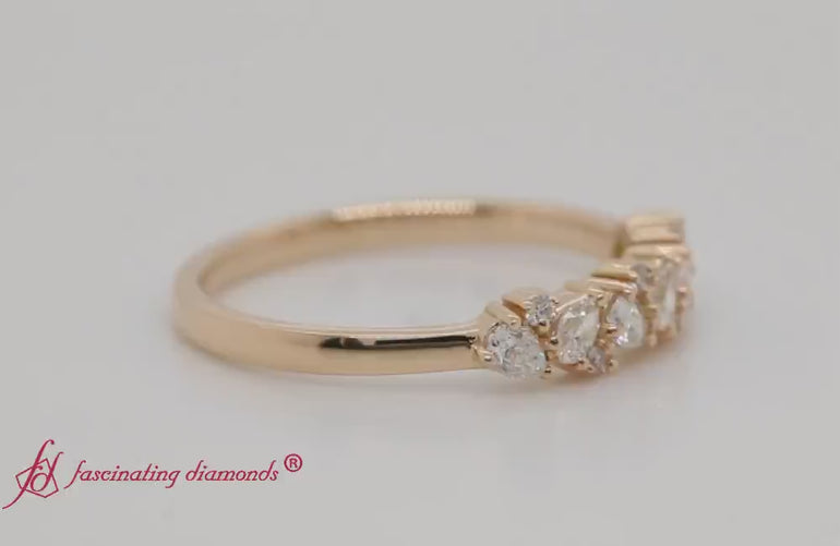 Half+Carat+Pear+Diamond+Anniversary+Band+In+18K+Yellow+Gold-FD9174B