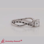 Load and play video in Gallery viewer, infinity-daisy-floral-cushion-cut-black-diamond-engagement-ring-in-white-gold-FD9986CU
