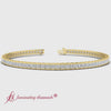 Load and play video in Gallery viewer, princess-cut-half-bezel-tennis-bracelet-in-yellow-gold-render-fdbrcpr10578-4-00-ct