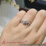Load and play video in Gallery viewer, Twisted Vine Vintage Band Round Cut Diamond Wedding Ring Set
