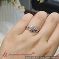 Thumbnail 8 - Twisted Vine Vintage Band Round Diamond Wedding Ring Set