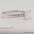 Thumbnail 4 - 1-carat-princess-cut-glossy-milgrain-single-stone-engagement-ring-in-14k-white-gold-fdenr8985