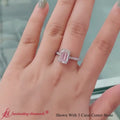 Thumbnail 1 - cathedral hidden halo radiant lab diamond engagement ring in 950 platinum-FD9788R-720