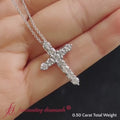 Thumbnail 6 - 0.50-carat-diamond-simple-cross-pendant-in-14k-white-gold-fdpd10825-0.50-ct