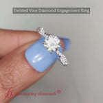 Load and play video in Gallery viewer, Round Cut Twisted Vine Delicate Engagement Ring
