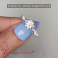 Thumbnail 2 - Round Cut Twisted Vine Delicate Engagement Ring