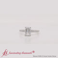 Thumbnail 4 - emerald-cut-lab-diamond-side-stone-ring-with-white-diamond-in-14k-white-gold-FD9788-200