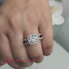 Load and play video in Gallery viewer, square-filigree-round-cut-diamond-engagement-ring-in-14K-white-gold-FD1109ROR