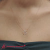 Load and play video in Gallery viewer, Double-diamond-circle-pendant-necklace-in-rose-gold-FDPD10835.jpg-720