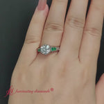 Load and play video in Gallery viewer, Beautiful Filigree 6 Prong Diamond Ring
