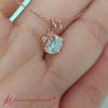 Load and play video in Gallery viewer, Round 4 Prong Solitaire Pendant