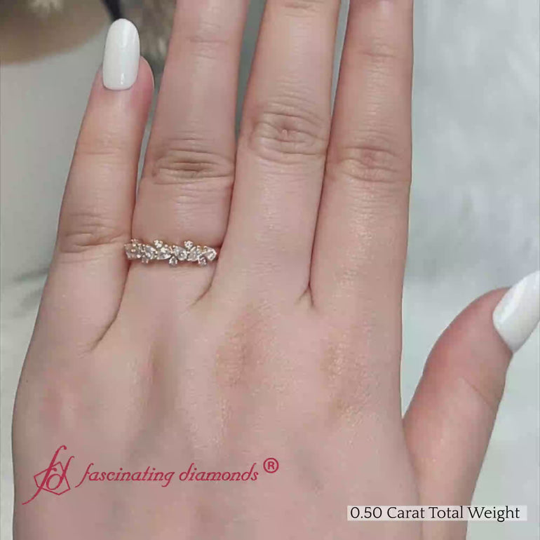 Half+Carat+Pear+Diamond+Anniversary+Wedding+Band+In+18k+Yellow+Gold-FD9174B-0.50+CT-2000