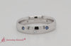 Load and play video in Gallery viewer, classic-dome-diamond-comfort-fit-wedding-ring-for-men-with-sapphire-in-platinum-fd1092b