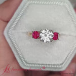 Load and play video in Gallery viewer, Round 3 Stone Trellis Engagement Ring
