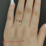 Load and play video in Gallery viewer, princess-cut-sapphire-and-baguette-stacking-thin-ring-in-white-gold-FD9406PR
