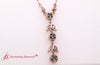 Load and play video in Gallery viewer, emerald-petal-diamond-drop-necklace-in-rose-gold-fdpd8598-video