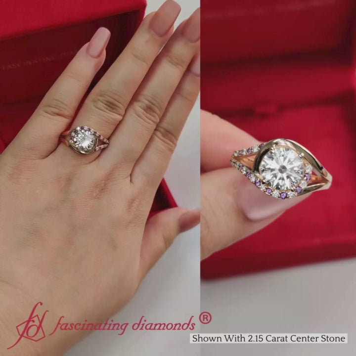 round-cut-swirl-split-shank-engagement-ring-for-women-with-violac-topaz-in-18k-rose-gold-FD8027