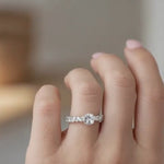 Load and play video in Gallery viewer, marquise-and-round-classic-modern-lab-diamond-engagement-ring-with-sapphire-14k-white-gold-fdenr11063
