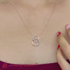Load and play video in Gallery viewer, double-circle-diamond-necklace-in-rose-gold-fdpd10835-fancyvideo