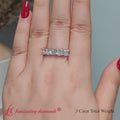 Thumbnail 3 - 3 Ct Asscher Cut Five Stone Diamond Wedding Band
