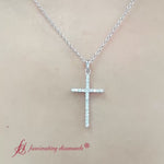 Load and play video in Gallery viewer, simple-diamond-cross-pendant-in-white-gold-fdpd10797-video1
