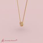 Load and play video in Gallery viewer, half-carat-halo-diamond-pendant-in-yellow-gold-fdpd10984-0.50-ct
