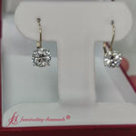 Load and play video in Gallery viewer, 4 Carat Round Stud Earrings Lever Back
