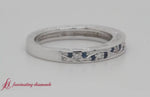 Load and play video in Gallery viewer, vintage-looking-pave-diamond-ring-with-blue-sapphire-in-white-gold-wg
