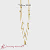 Load and play video in Gallery viewer, stackable-halo-station-diamond-necklace-in-yellow-gold-fdnk11062-nl-yg