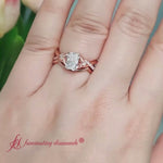 Load and play video in Gallery viewer, Radiant Cut Daisy Twisted Bridal Ring Set