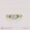 Load and play video in Gallery viewer, Princess Cut Floral Vine Lab Grown Engagement Ring
