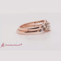 Thumbnail 75 - Cushion Lab Grown Two Tone Celtic Bridal Ring Set
