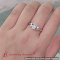 Thumbnail 1 - swirl bypass 3 stone lab diamond engagement ring in 14k white gold-FD8896ROR