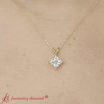Load and play video in Gallery viewer, 2-carat-princess-cut-solitaire-kite-diamond-pendant-in-yellow-gold-FDPD10811PR-1.50

